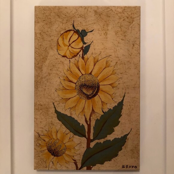 Vintage Midcentury Modern Screen Print Wall Hanging Art Floral Theme Bravo Print - Picture 3 of 9